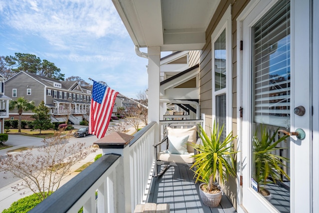 balcony with a residential view