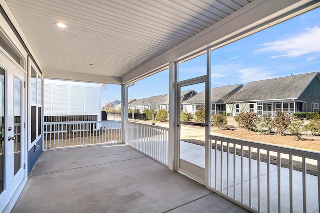 view of unfurnished sunroom