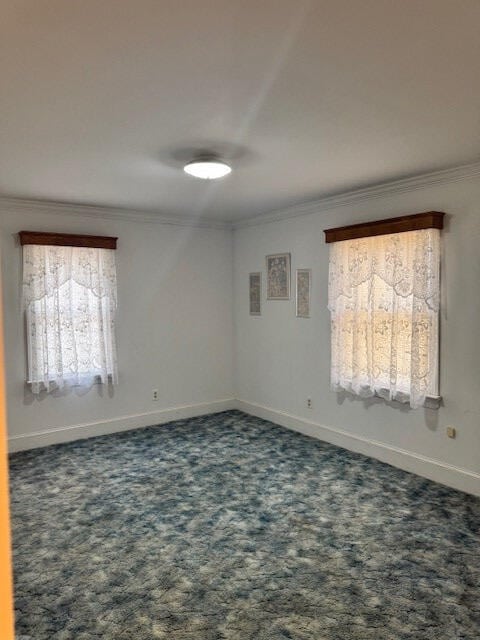 1089 Charles Dr, Manning, SC 29102 - unfurnished room featuring ornamental molding, baseboards, and dark colored carpet