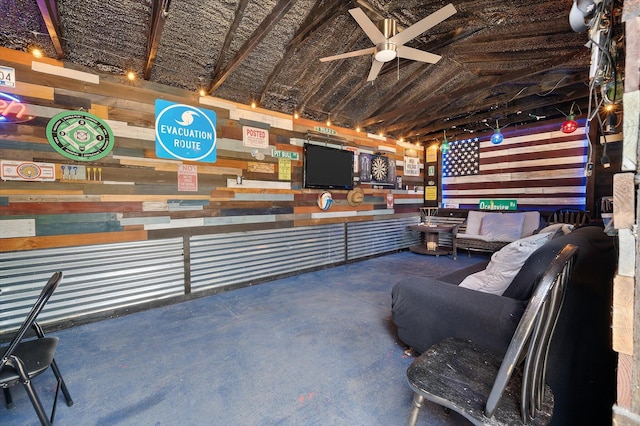 view of patio with ceiling fan