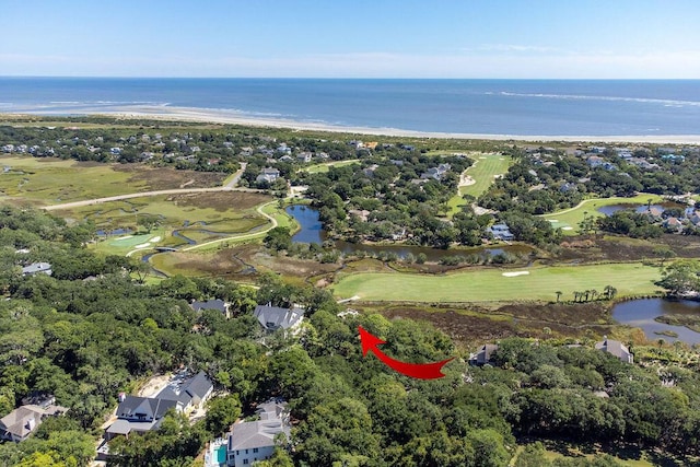 2473 High Hammock Rd, Seabrook Island, SC 29455 - aerial view of property's location featuring a nearby body of water, a golf club, and a tree filled landscape