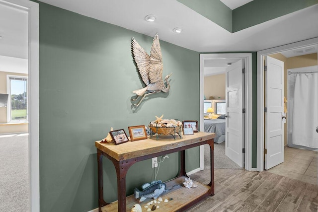 2473 High Hammock Rd, Seabrook Island, SC 29455 - hall featuring wood finished floors and baseboards