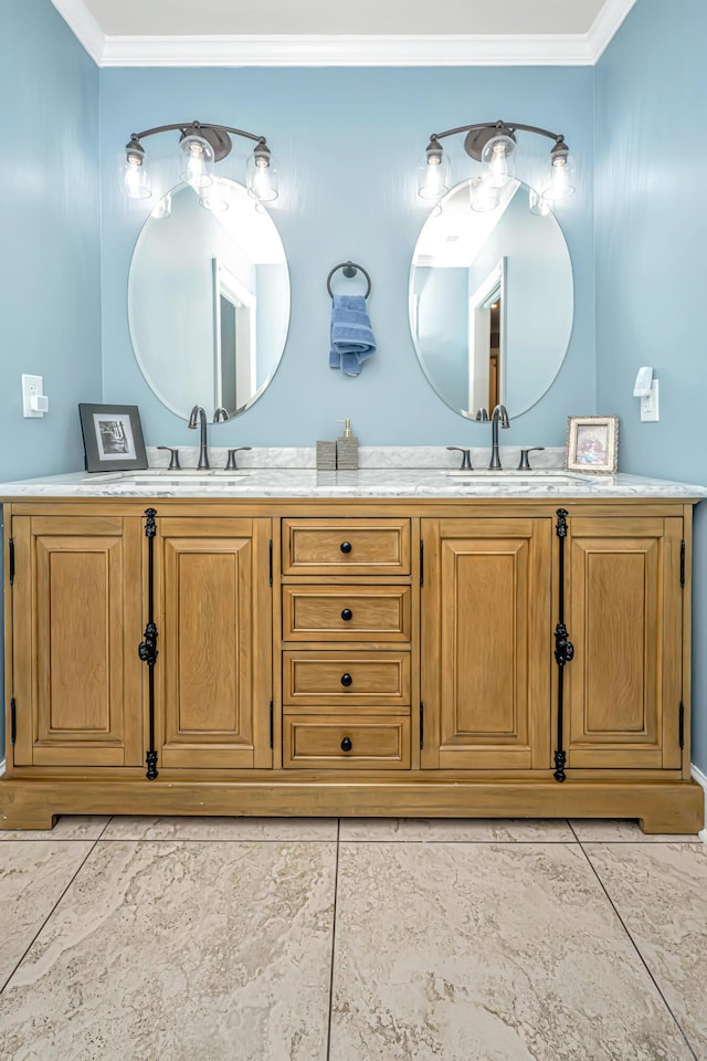 762 Swanson Ave, Charleston, SC 29412 - bathroom featuring double vanity and crown molding