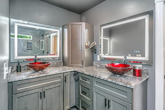 762 Swanson Ave, Charleston, SC 29412 - bathroom featuring double vanity and a shower stall