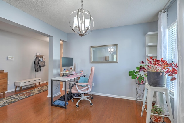 210 Delafield Dr, Summerville, SC 29483 - office space featuring wood finished floors, a chandelier, and baseboards