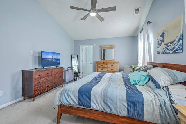 210 Delafield Dr, Summerville, SC 29483 - bedroom with carpet floors, baseboards, a ceiling fan, and high vaulted ceiling