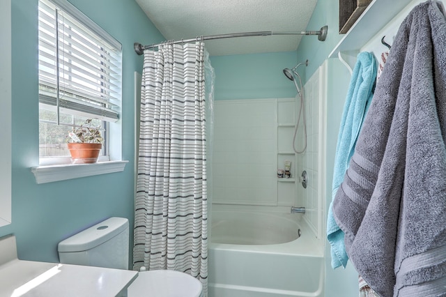 210 Delafield Dr, Summerville, SC 29483 - bathroom with toilet, a textured ceiling, shower / tub combo, and vanity