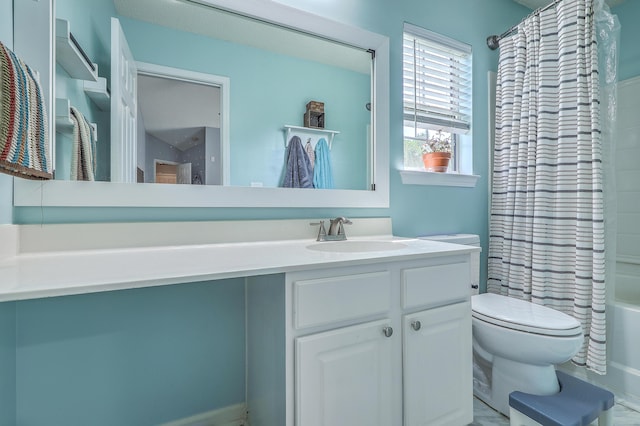210 Delafield Dr, Summerville, SC 29483 - full bathroom featuring vanity, toilet, and shower / bath combination with curtain