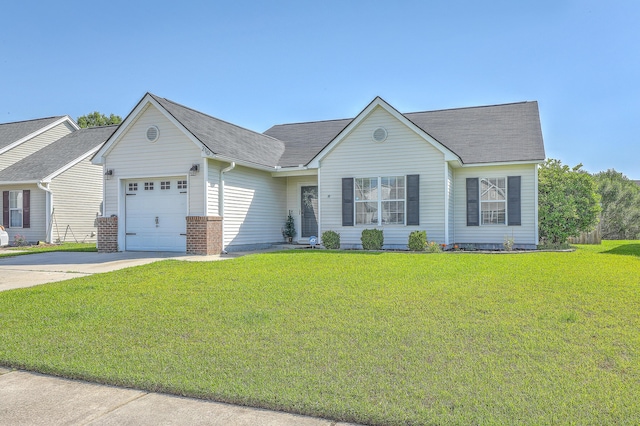 210 Delafield Dr, Summerville, SC 29483 - view of front of home with concrete driveway, a garage, a front yard, and roof with shingles