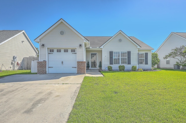 210 Delafield Dr, Summerville, SC 29483 - ranch-style home with concrete driveway, an attached garage, a shingled roof, and brick siding