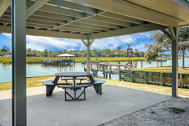 652 Spinner Cir, Mount Pleasant, SC 29464 - view of patio / terrace featuring a water view