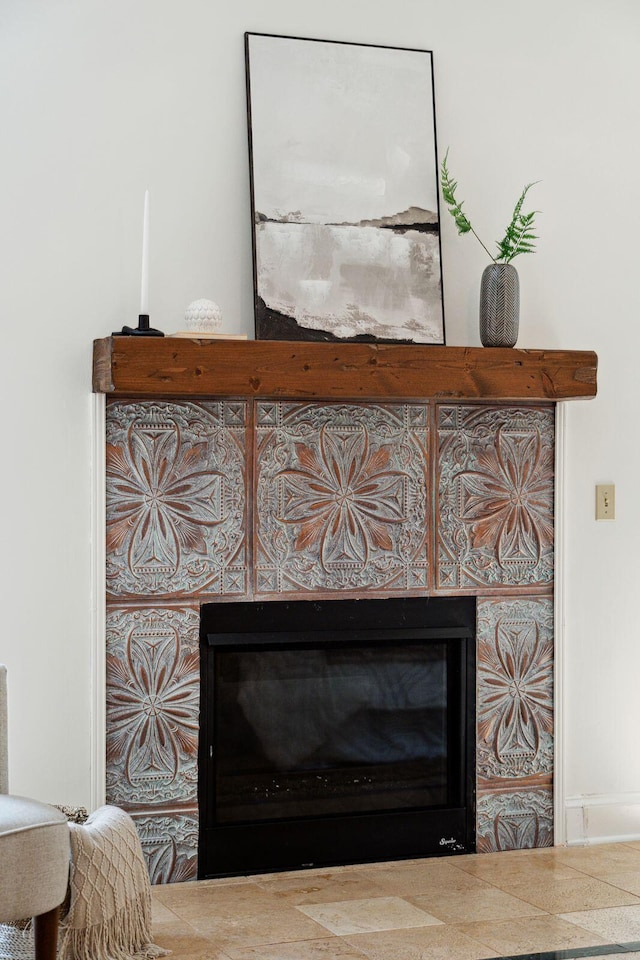125 Drayton Dr, Summerville, SC 29483 - detailed view of a stone fireplace
