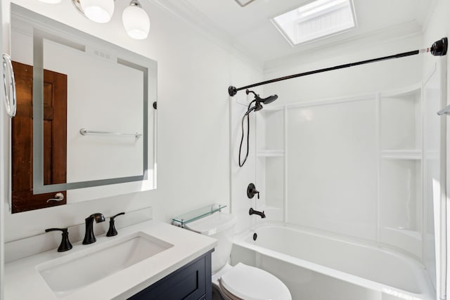 125 Drayton Dr, Summerville, SC 29483 - bathroom with crown molding, vanity, toilet, and shower / bathtub combination