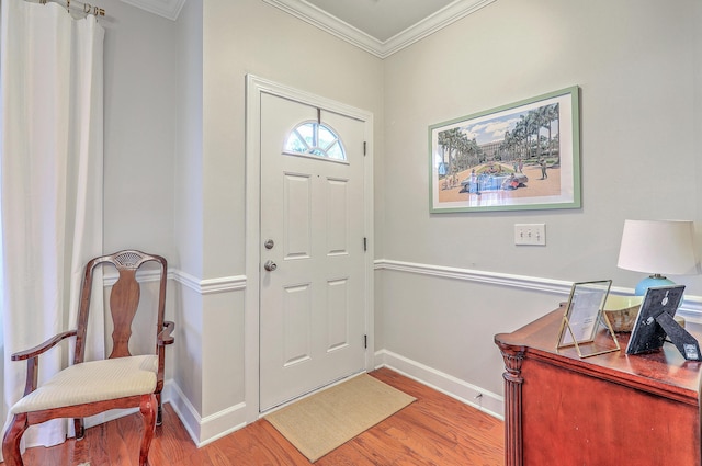 1723 Brittlebush Ln, Johns Island, SC 29455 - entrance foyer with wood finished floors and ornamental molding