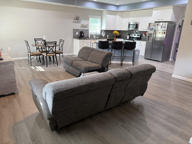 304 Carolina Cir, Walterboro, SC 29488 - living room featuring baseboards and light wood-style floors