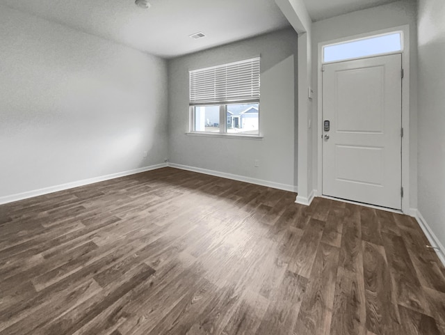 foyer featuring dark wood-type flooring