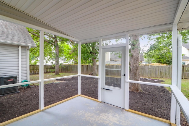 view of unfurnished sunroom