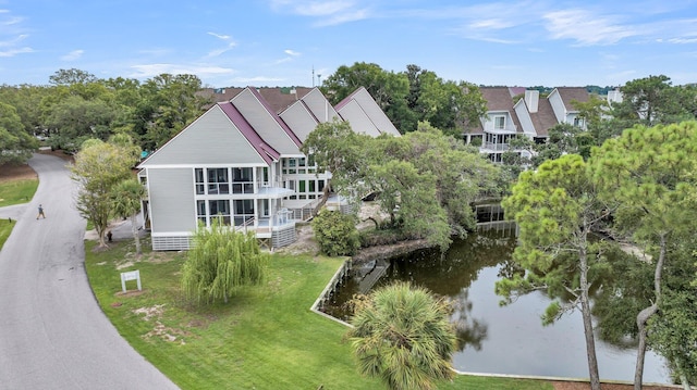 202 Mariners Cay Dr, Folly Beach, SC 29439 - aerial view of property and surrounding area with a large body of water