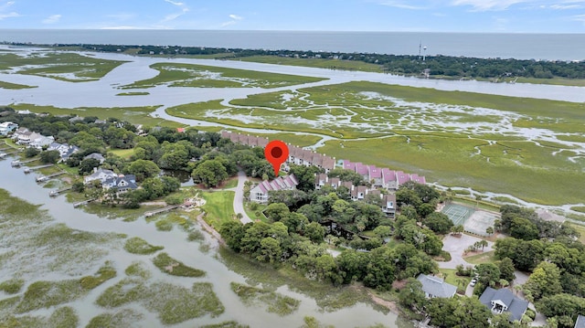 202 Mariners Cay Dr, Folly Beach, SC 29439 - aerial view of property's location featuring a large body of water