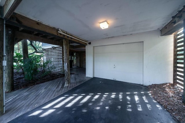 view of garage