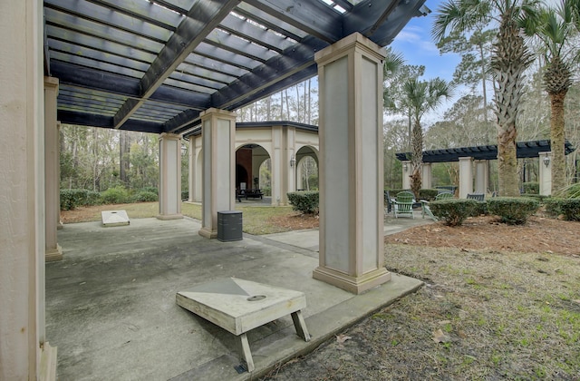 view of patio / terrace with a pergola