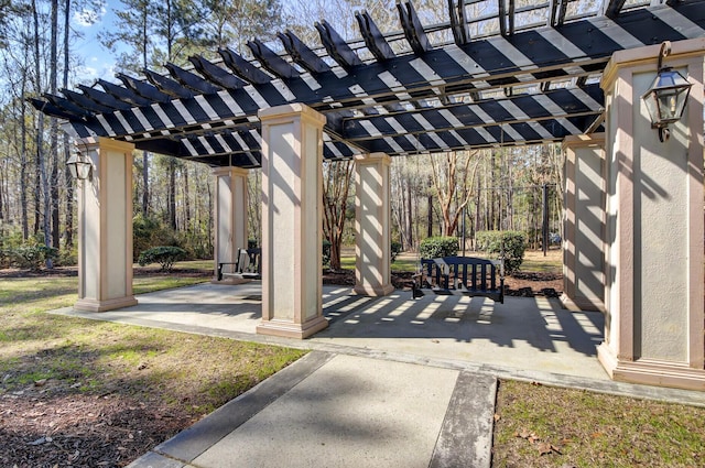 view of patio / terrace featuring a pergola