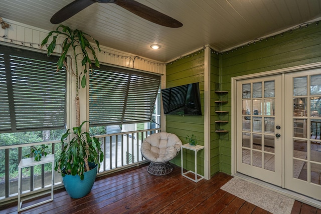 1520 Regimental Ln, Johns Island, SC 29455 - sunroom / solarium with french doors and a ceiling fan