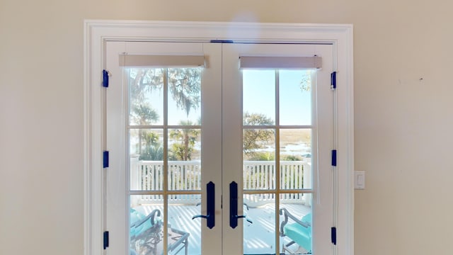 doorway to outside featuring french doors