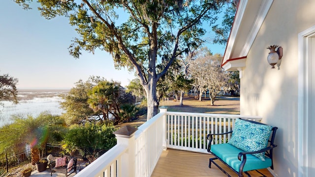 balcony with a water view