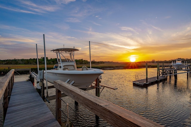 27 Rebellion Rd, Charleston, SC 29407 - dock area featuring boat lift and a water view