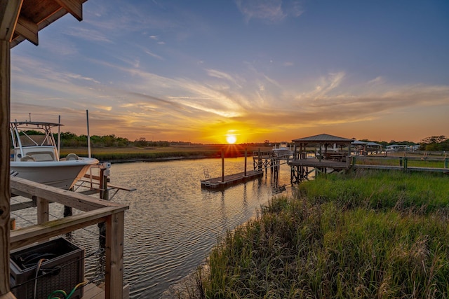 27 Rebellion Rd, Charleston, SC 29407 - dock area featuring a water view and boat lift