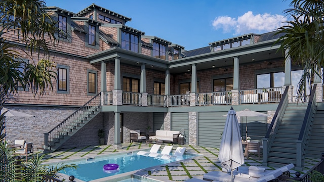 27 Rebellion Rd, Charleston, SC 29407 - back of property featuring stairs, an outdoor pool, and a patio