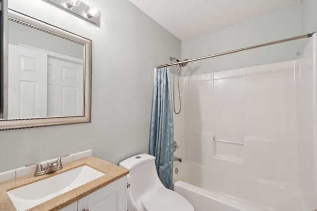 1505 Blaze Ln, Charleston, SC 29412 - full bathroom with shower / bath combination with curtain, a textured ceiling, and vanity