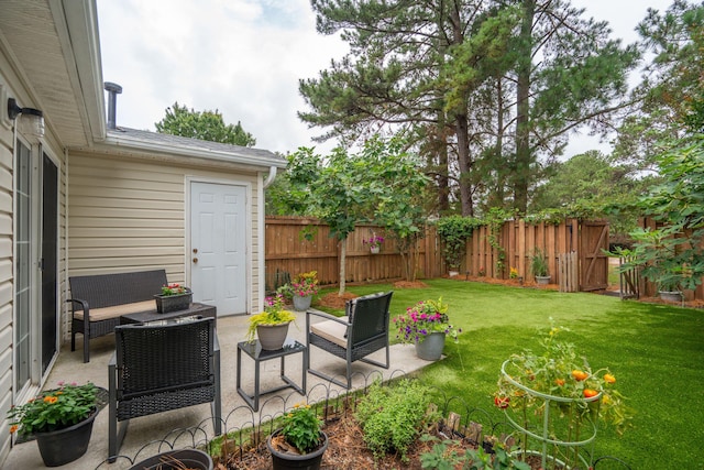1505 Blaze Ln, Charleston, SC 29412 - fenced backyard featuring a patio area and an outdoor living space