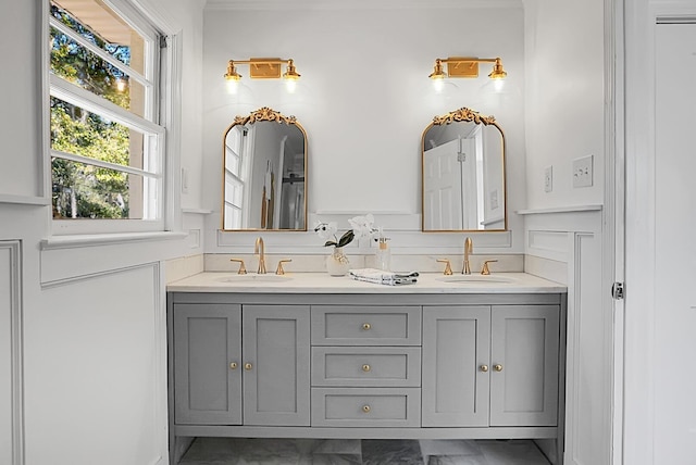 5259 Hartford Cir N, Charleston, SC 29405 - bathroom featuring double vanity and marble finish flooring