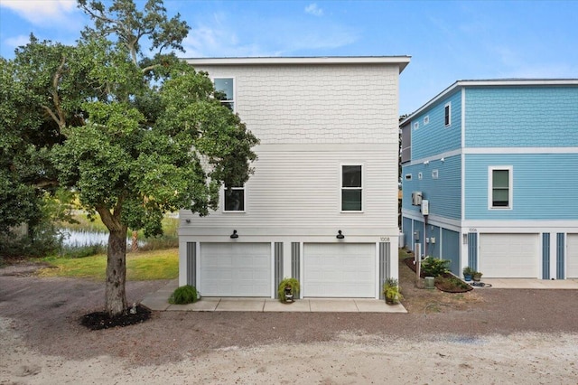 exterior space featuring a garage