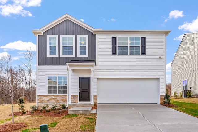 view of front of home with a garage