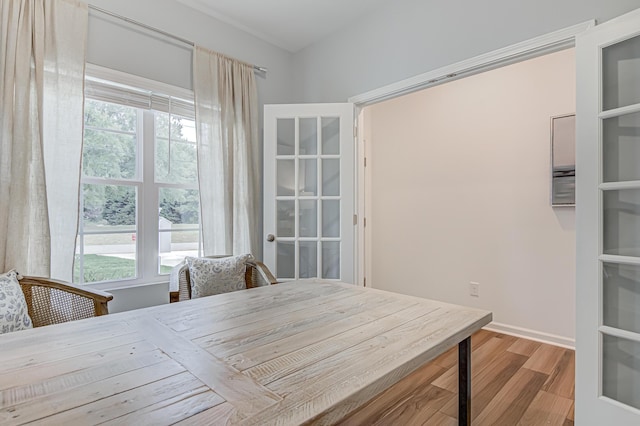 dining room with light wood-type flooring