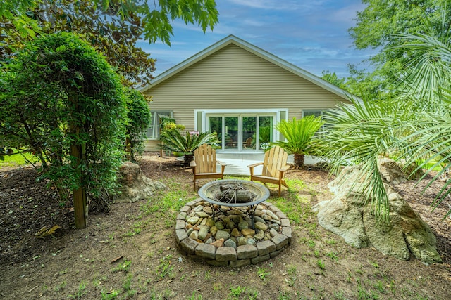 1617 Southwick Dr, Johns Island, SC 29455 - back of property featuring an outdoor fire pit