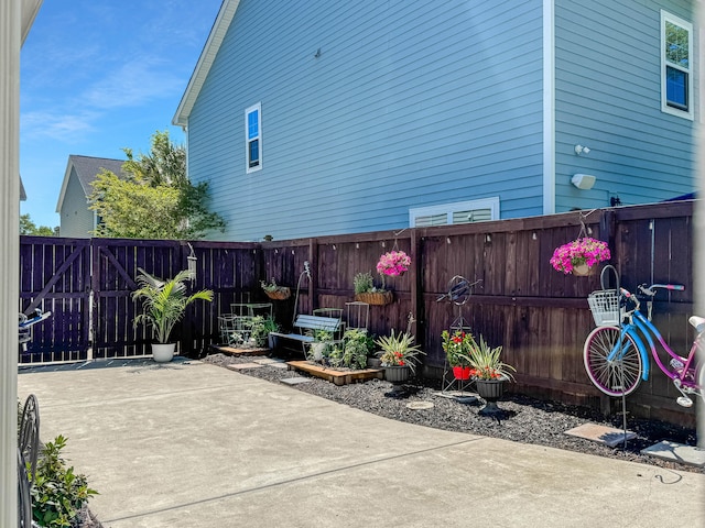 view of patio with a fenced backyard