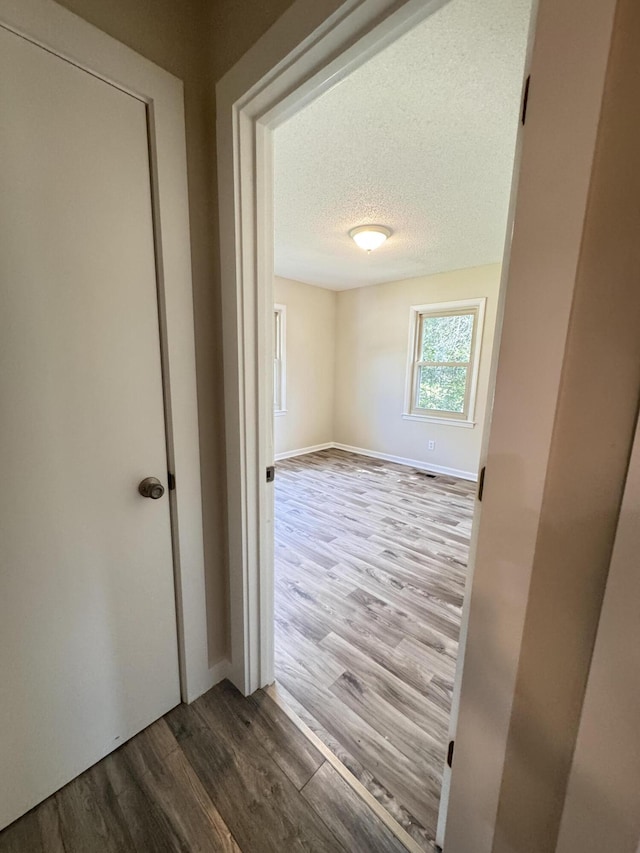 449 Estates Dr, Walterboro, SC 29488 - hallway with dark wood-style floors and a textured ceiling