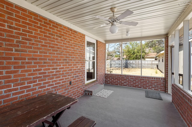 view of unfurnished sunroom