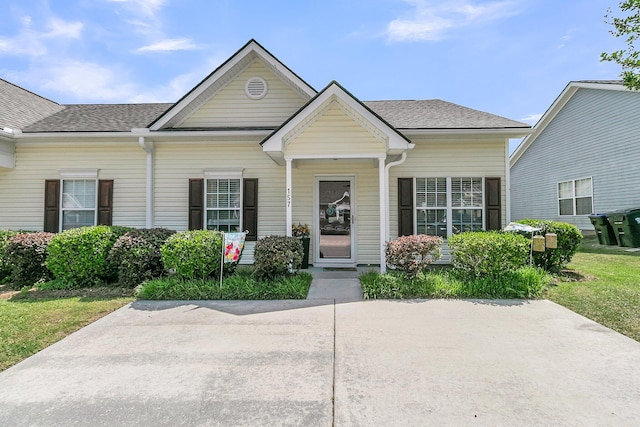 view of front of home with roof with shingles