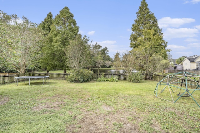 4987 Ballantine Dr, Summerville, SC 29485 - view of yard with a trampoline and a water view