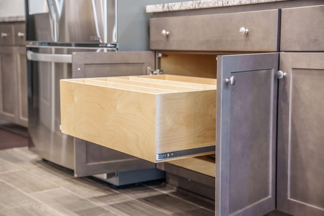 interior space with fridge
