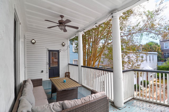 35 Society St Unit D, Charleston, SC 29401 - exterior space with an outdoor living space and a ceiling fan