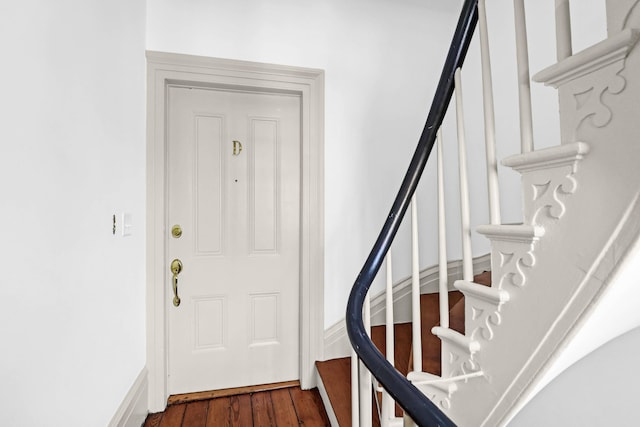 35 Society St Unit D, Charleston, SC 29401 - staircase featuring wood finished floors