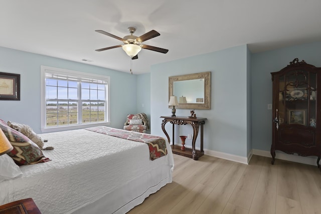 1216 Rivers Reach Dr, Charleston, SC 29492 - bedroom featuring baseboards, light wood-style flooring, and ceiling fan