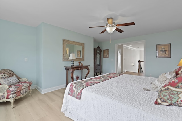 1216 Rivers Reach Dr, Charleston, SC 29492 - bedroom featuring light wood-style floors, a ceiling fan, and baseboards