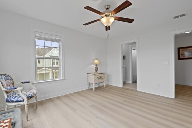 1216 Rivers Reach Dr, Charleston, SC 29492 - sitting room with light wood-type flooring, a ceiling fan, and baseboards